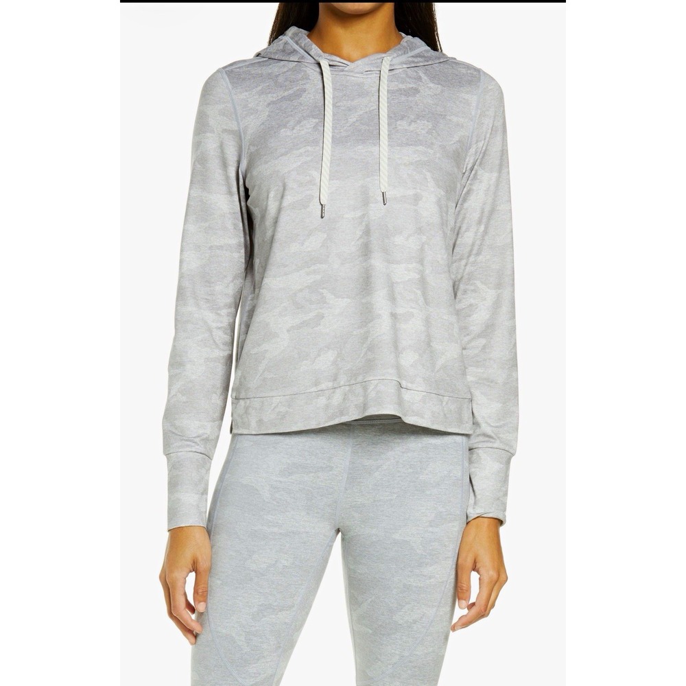 Vuori Halo Essential Hoodie S Pale Heather Camo DreamKnit Pullover Gray